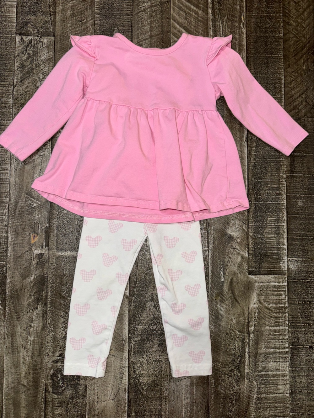 Pink Ruffle Tunic & Heart-Print Leggings Set for Kids